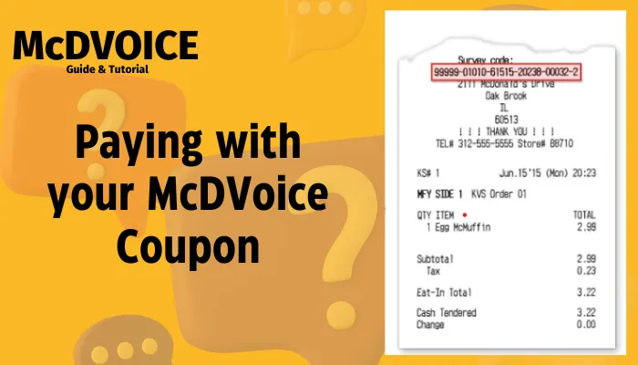 Paying with your McDVoice Coupon